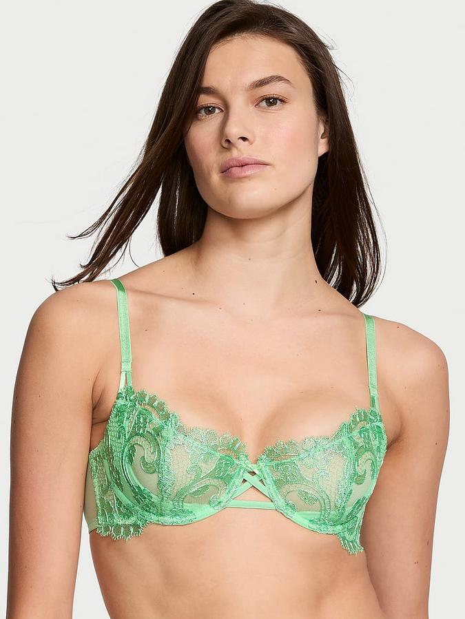Wicked Unlined Boho Floral Embroidery Balconette Bra Wicked Unlined Boho Floral Embroidery Balconette Bra